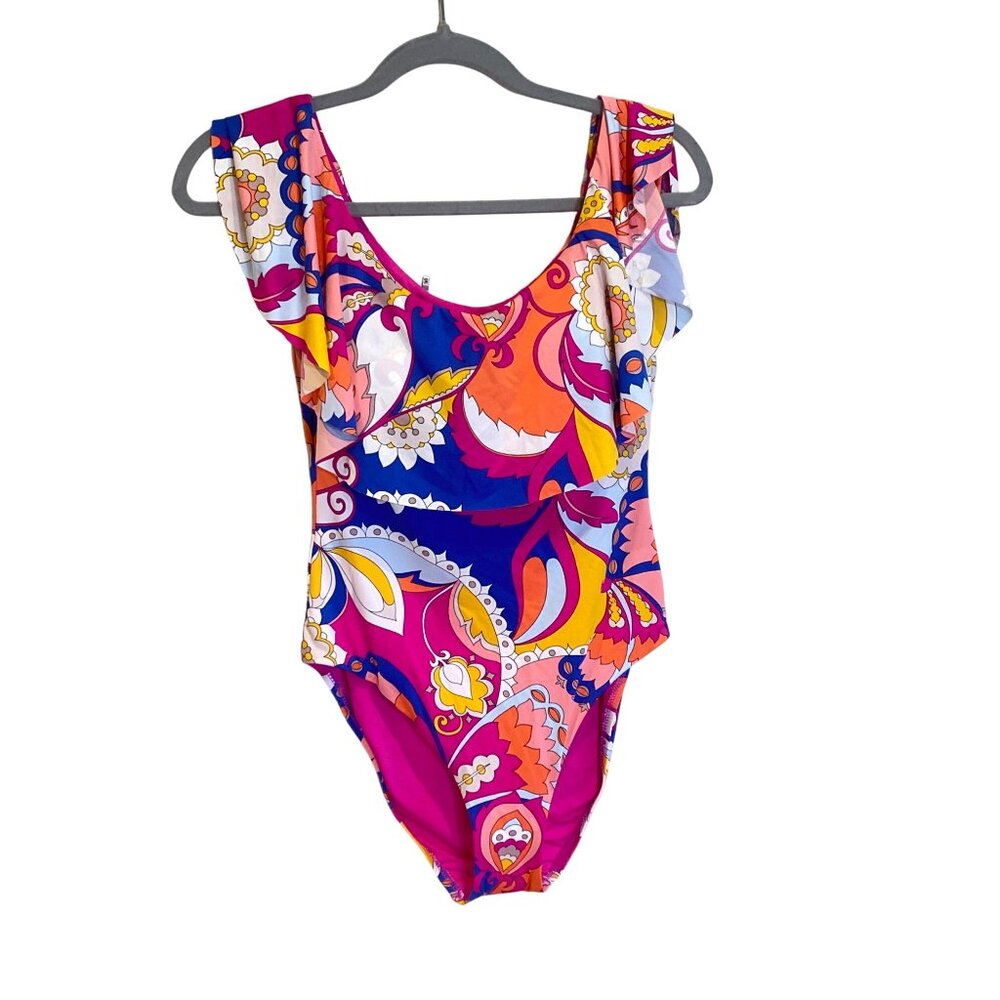 NWT Trina Turk Sevilla Off the Shoulder One-Piece Swimsuit Size 8 $162 - Picture 4 of 9